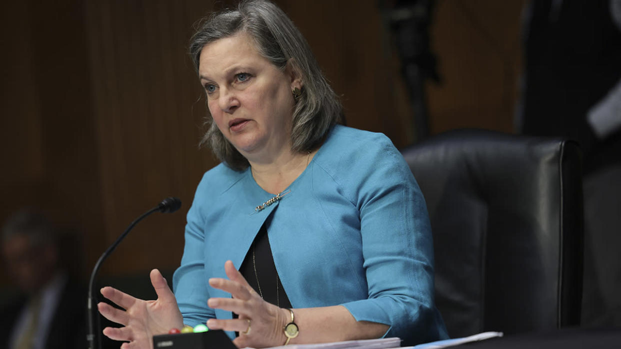 Under Secretary of State for Political Affairs Victoria Nuland testifies before a Senate Foreign Relations Committee hearing on Ukraine March 8, 2022, in Washington, D.C. <span class="copyright">Kevin Dietsch/Getty Images</span>