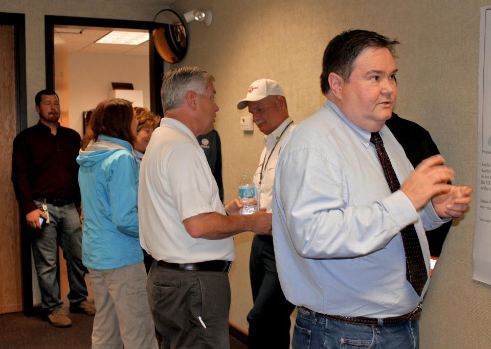 Moore Mayor Glenn Lewis is pictured in 2013 during a tornado aftermath news conference.