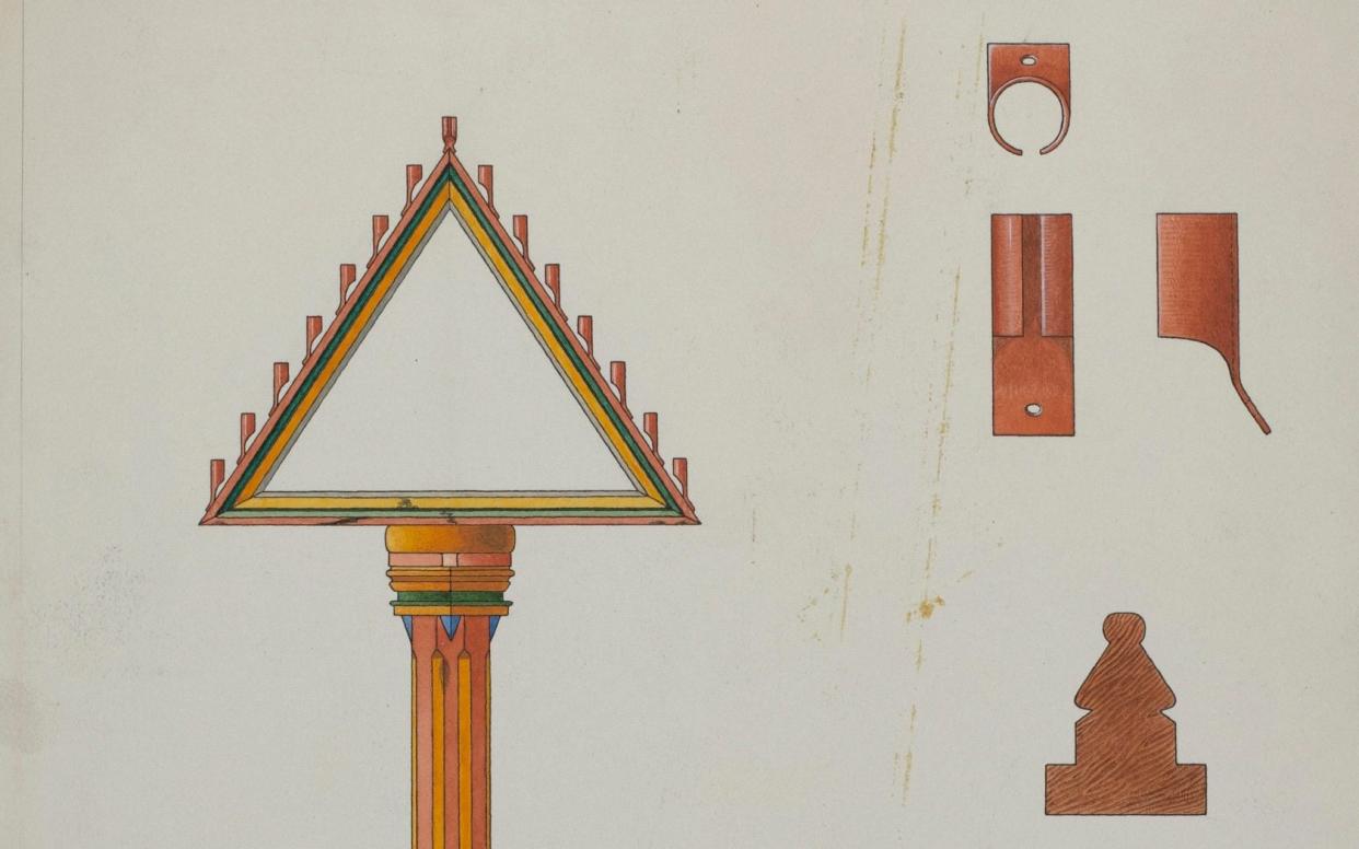Details from a design for a Tenebrae hearse by David P Willoughby, 1936 - Album / Alamy 