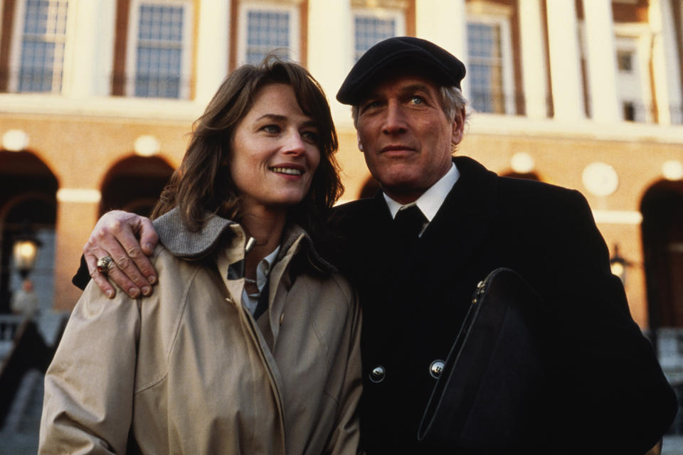 British actress Charlotte Rampling and American actor Paul Newman young on the set of The verdict, directed by Sidney Lumet.