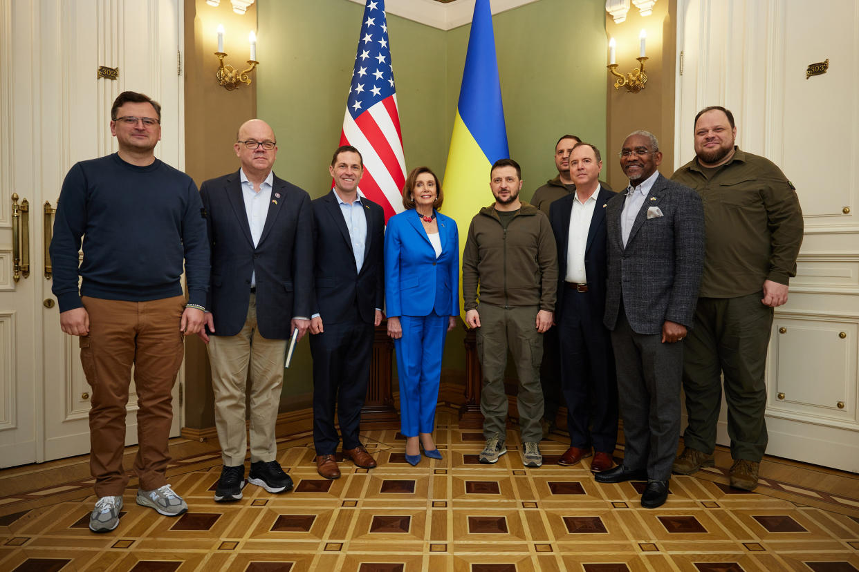 Nancy Pelosi Meets In Kyiv With Ukrainian President Zelensky (Ukrainian Presidential Press Office / Getty Images)