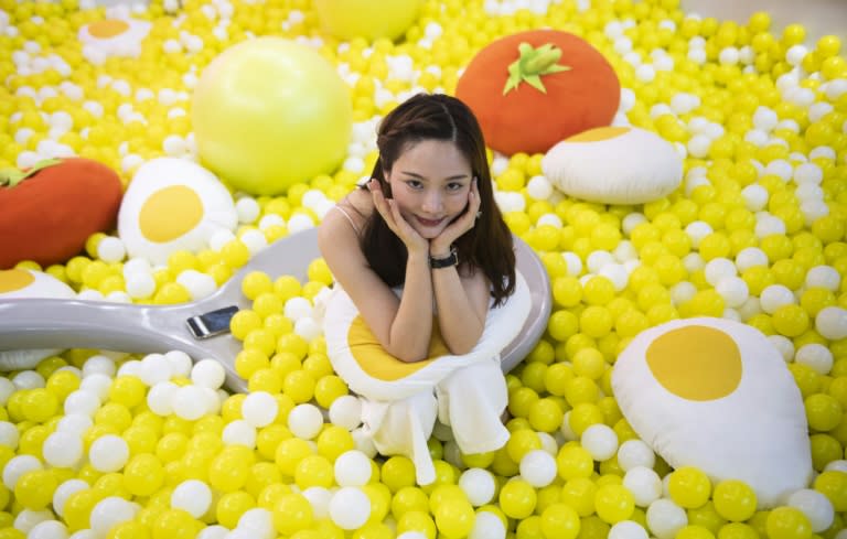 The pop-up installation is described by organisers as "created to share the universal love of eggs"