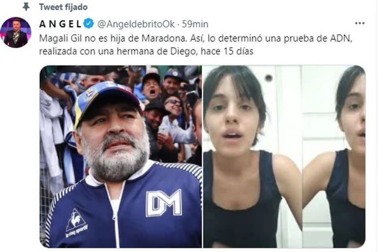 Ángel de Brito reveló el resultado negativo de la prueba de ADN que se realizó Magalí Gil