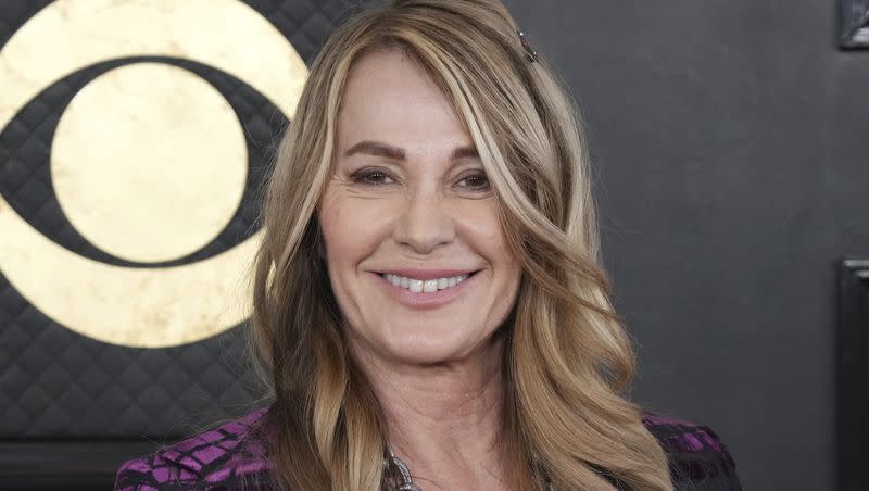 Nadia Comaneci arrives at the 65th annual Grammy Awards on Sunday, Feb. 5, 2023, in Los Angeles.