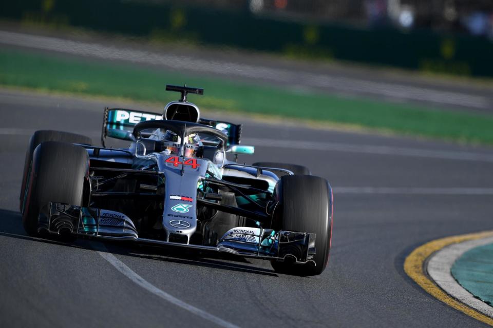 Dominant: Hamilton roared back into life in Melbourne: EPA