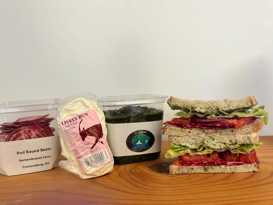 The General Herkimer Veggie sandwich, the Taste NY Market at the Mohawk Valley Welcome Center's entry into the Sandwich Showdown.