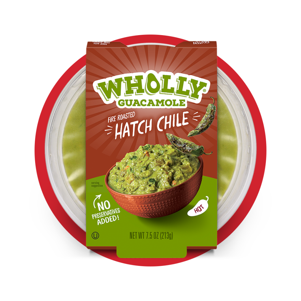 <p><a href="https://www.eatwholly.com/product/wholly-guacamole-fire-roasted-hatch-chile/" rel="nofollow noopener" target="_blank" data-ylk="slk:Shop Now;elm:context_link;itc:0;sec:content-canvas" class="link ">Shop Now</a></p><p>Fire Roasted Hatch Chile</p>