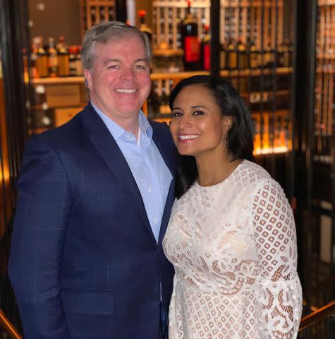 <p>Kristen Welker Instagram</p> Kristen Welker and John Hughes celebrating their three year wedding anniversary in March 2020