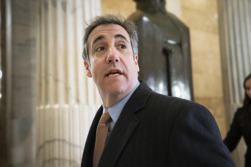 Michael Cohen, exabogado personal de Donald Trump, a su llegada al Congreso para declarar ante comisiones legislativas el 6 de marzo del 2019. (AP Photo/J. Scott Applewhite, File)