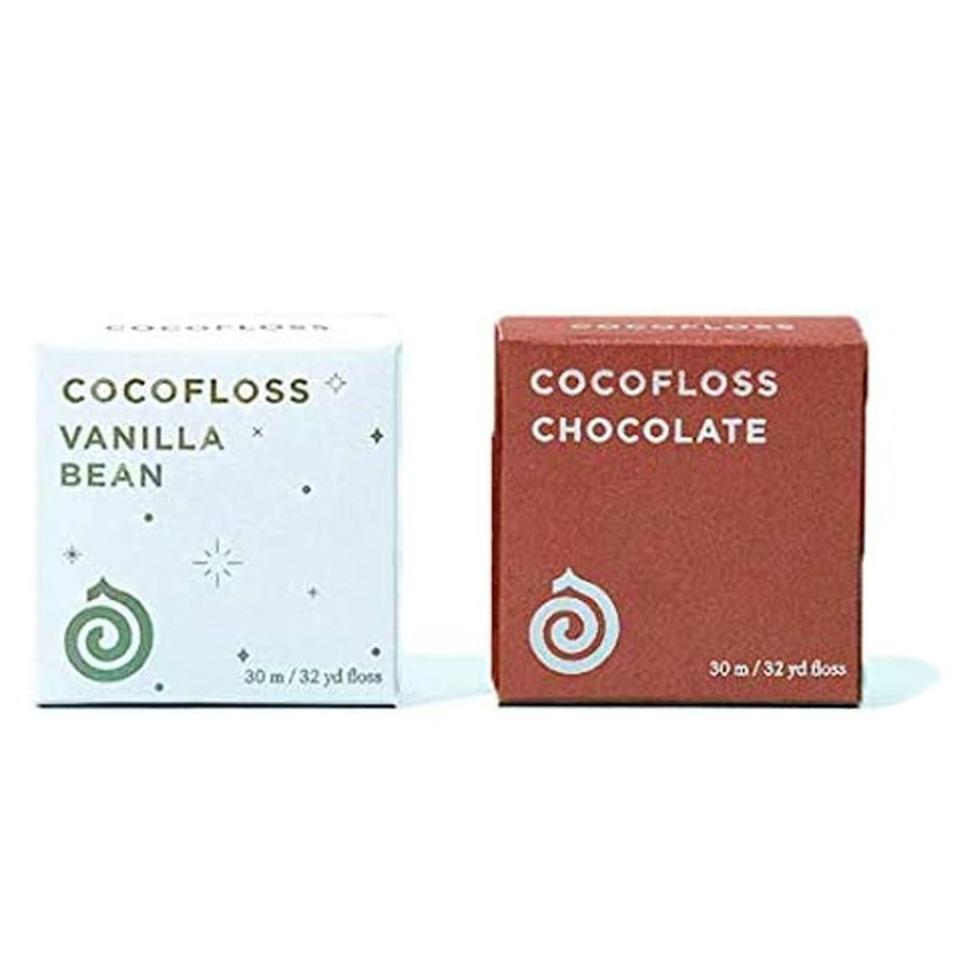 4) COCOFLOSS Coconut-Oil Infused Woven Dental Floss (Chocolate & Vanilla Bean)