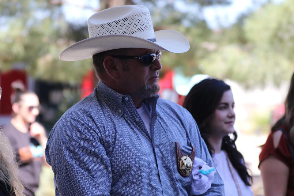 Eddy County Sheriff and Southeast New Mexico College Trustee Mark Cage attends a presentation celebrating the college's independence, April 11, 2022 in Carlsbad.