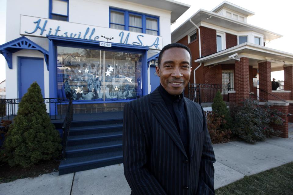Charles Randolph Wright, director of "Motown: The Musical" poses for a photo outside the Motown Museum in Detroit, Tuesday, Nov. 27, 2012. "Motown: The Musical" begins its run of preview performances March 11 ahead of the official opening on April 14 at New York's Lunt-Fontanne Theatre. (AP Photo/Paul Sancya)