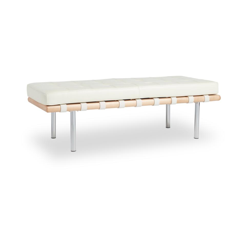 <a rel="nofollow noopener" href="https://www.overstock.com/Home-Garden/Oliver-James-Andalucia-White-Leather-Bench/5594689/product.html" target="_blank" data-ylk="slk:SHOP NOW;elm:context_link;itc:0;sec:content-canvas" class="link ">SHOP NOW</a>: Andalucia white leather bench by Oliver & James, $171, overstock.com