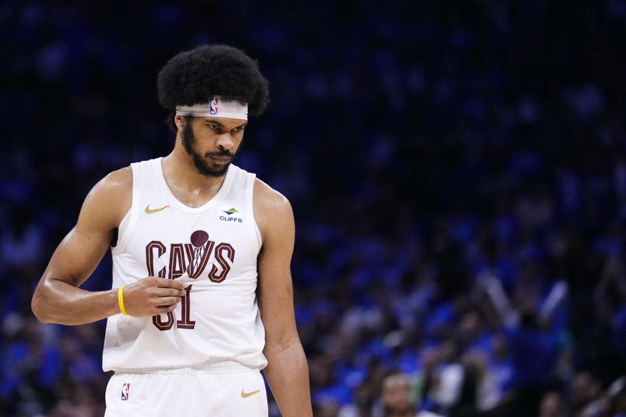 Cavaliers center Jarrett Allen was a late scratch for Game 5 against the Magic. (Rich Storry/Getty Images)