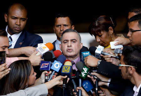 Venezuela's Chief Prosecutor Tarek William Saab attends a news conference at the Supreme Court in Caracas, Venezuela January 29, 2019. REUTERS/Manaure Quintero