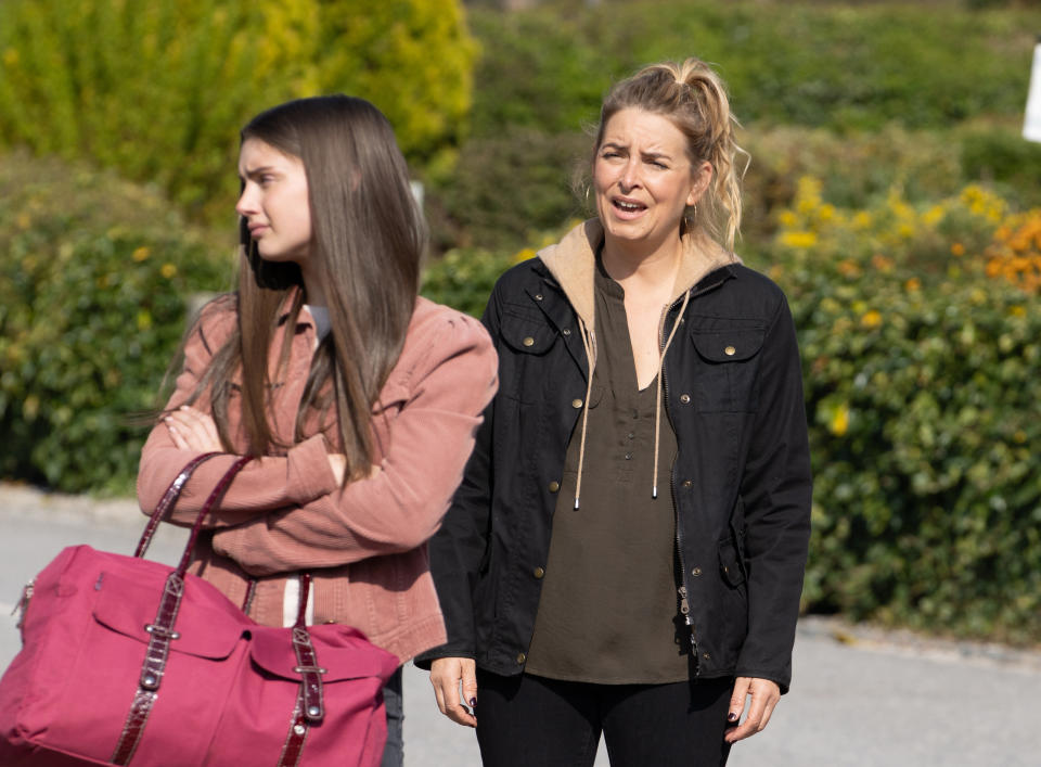 FROM ITV

STRICT EMBARGO
Print media - No Use Before Tuesday 31st May 2022
Online Media - No Use Before 0700hrs Tuesday 31st May 2022

Emmerdale - Ep 938485

Thursday 9th June 2022

Faith Dingle [SALLY DEXTER] catches Sarah Sugden [KATIE HILL] trying to hide her suitcase and messages Charity Dingle [EMMA ATKINS]. Can broken Charity convince her to stay as struggles to cope with the loss of another child? 

Picture contact - David.crook@itv.com

Photographer - Mark Bruce

This photograph is (C) ITV Plc and can only be reproduced for editorial purposes directly in connection with the programme or event mentioned above, or ITV plc. Once made available by ITV plc Picture Desk, this photograph can be reproduced once only up until the transmission [TX] date and no reproduction fee will be charged. Any subsequent usage may incur a fee. This photograph must not be manipulated [excluding basic cropping] in a manner which alters the visual appearance of the person photographed deemed detrimental or inappropriate by ITV plc Picture Desk. This photograph must not be syndicated to any other company, publication or website, or permanently archived, without the express written permission of ITV Picture Desk. Full Terms and conditions are available on  www.itv.com/presscentre/itvpictures/terms
