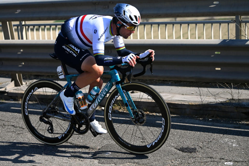 SANREMO ITALY  MARCH 18 Mark Cavendish of United Kingdom and Astana Qazaqstan Team competes during the 114th MilanoSanremo 2023 a 294km one day race from Abbiategrasso to Sanremo  MilanoSanremo  UCIWT  on March 18 2023 in Sanremo Italy Photo by Tim de WaeleGetty Images