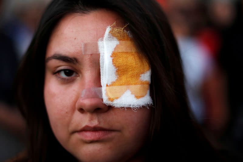 FILE PHOTO: Protesters gather in support of Gustavo Gatica in his hometown La Colina