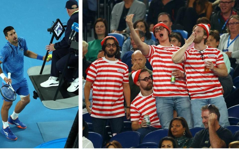 Watch: Novak Djokovic fumes at 'drunk' Where's Wally fan at Australian Open - Eurosport