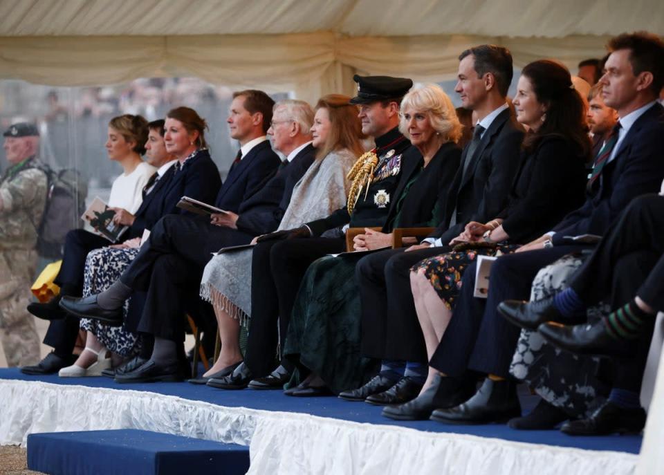 The Duchess of Cornwall watches the ceremony (Henry Nicholls/PA) (PA Wire)