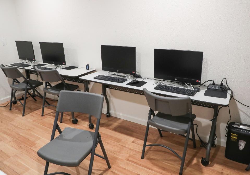 The Desert Hot Springs Homeless Access Hub has a computer room, as seen Dec. 15, 2023.