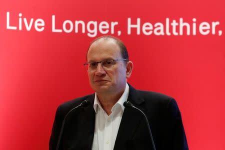 AIA Group Chief Executive and President Mark Tucker attends a news conference on the company's annual results in Hong Kong, China February 24, 2017. REUTERS/Bobby Yip