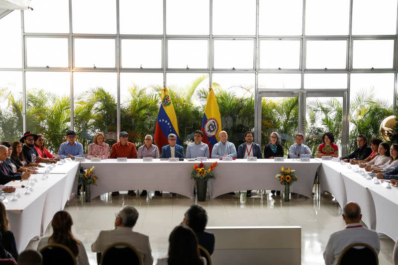 Colombia's government and a delegation for the National Liberation Army (ELN) hold talks in Caracas