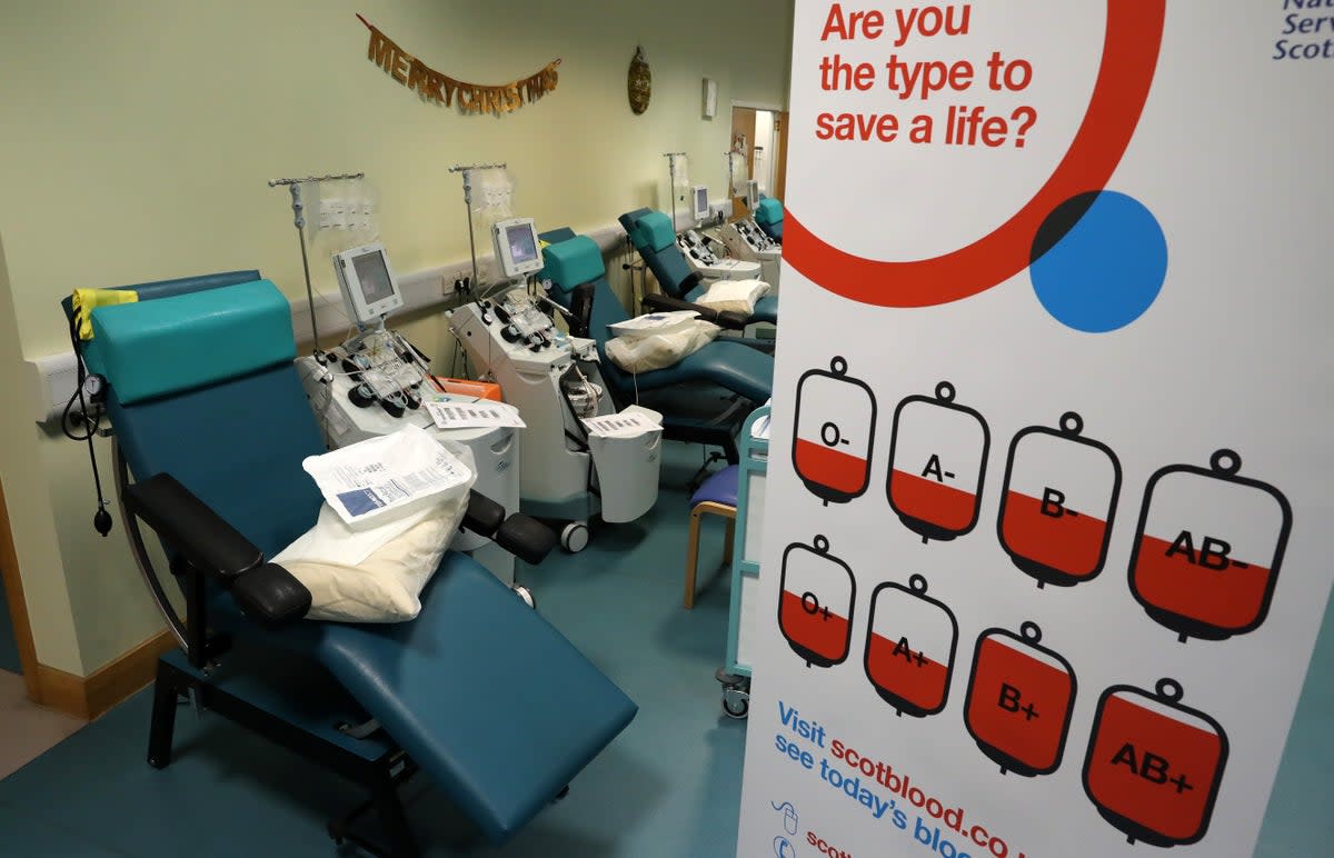 Blood supplies have fallen to a dangerously low level in England (PA)