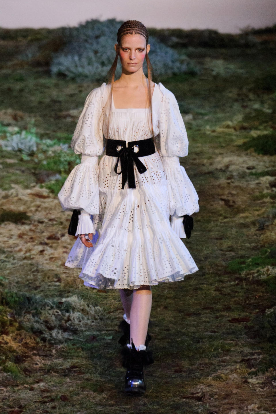 <p>A model walks the Alexander Mcqueen 2014 Fall Show</p>