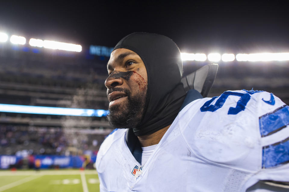 Jason Hatcher unloaded on Tony Romo and Jason Garrett. (Photo by Rob Tringali/SportsChrome/Getty Images)