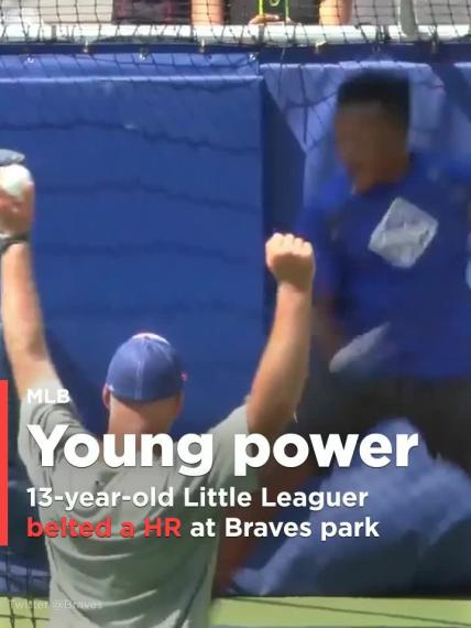 A 13-year-old Little Leaguer belted a home run at Braves park