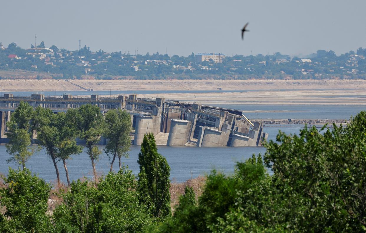 The destroyed Nova Kakhovka dam (REUTERS)
