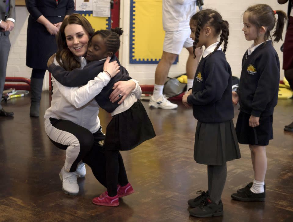 Kate Middleton made some very cute friends on her royal visit. Photo: Getty Images