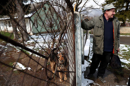 Laszlo Reisch, 48, arrives home in Hosszuheteny, Hungary, March 21, 2018. Picture taken March 21, 2018. REUTERS/Bernadett Szabo