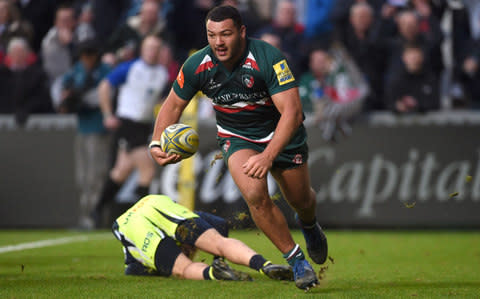 Ellis Genge crosses to score his team's second try - Credit: PA