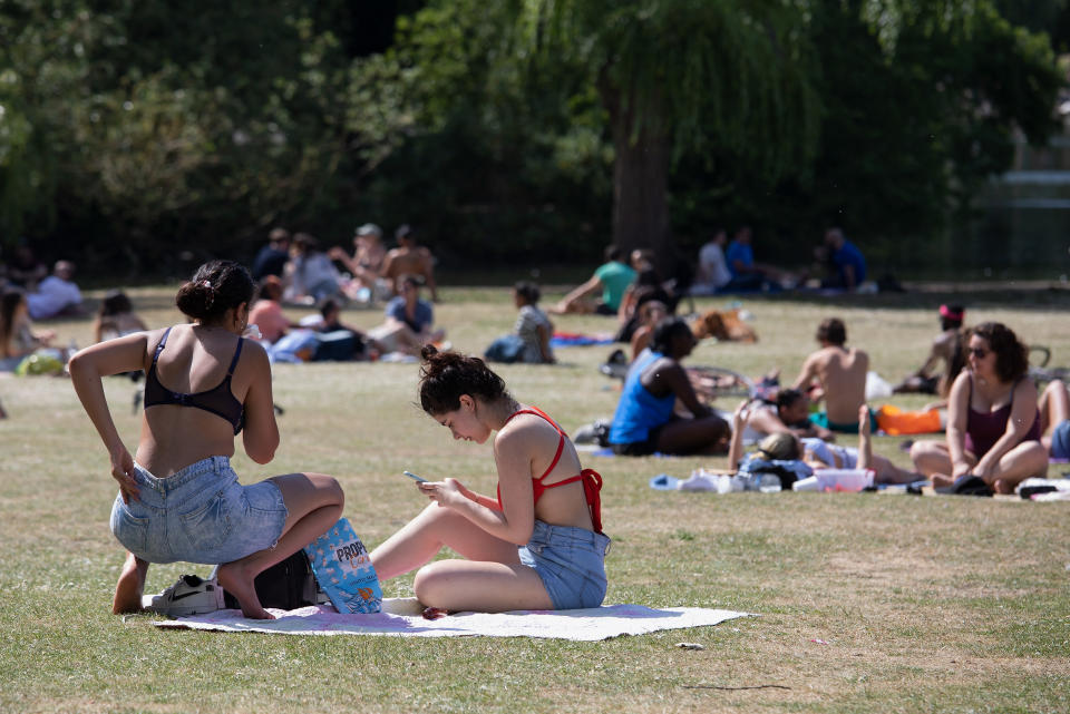 Sunbathers in London