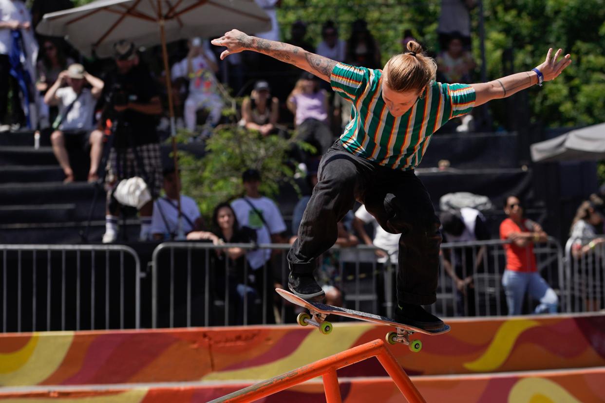 CORRECTION Brazil Skate Street World Championship (Copyright 2019 The Associated Press. All rights reserved.)