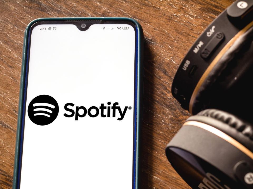 Spotify app and headphones