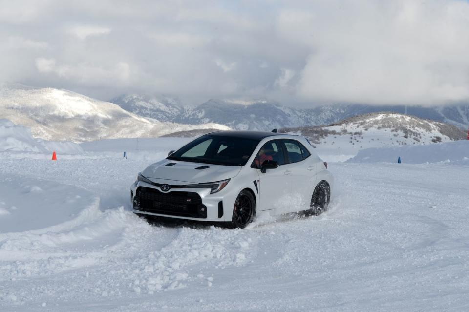 toyota gr corolla at bridgestone winter driving school ice track