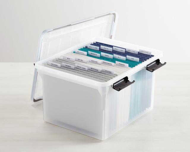 Clear Stackable File Tote Boxes