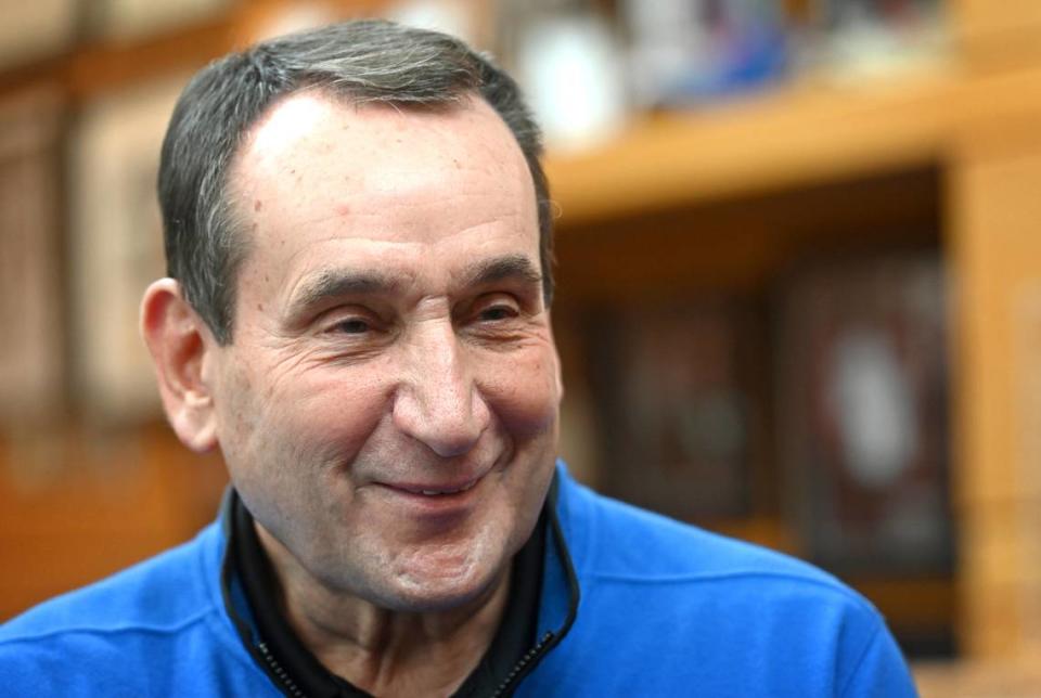 Former Duke University men’s head basketball coach Mike Krzyzewski on Saturday, June 3, 2023. Krzyzewski was the head men’s basketball coach at Duke University for 42 years. During his career as the Blue Devils coach he led the team to 13 Final Fours winning five national titles and 15 ACC tournament championships. Krzyzewski finished with 1,202 career wins. JEFF SINER/jsiner@charlotteobserver.com