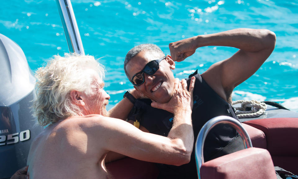 Richard Branson and Barack Obama