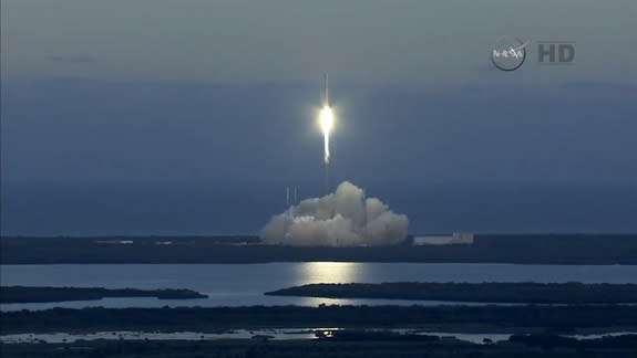 A SpaceX Falcon 9 rocket launched the DSCOVR satellite from Cape Canaveral in Floirda on Feb. 11, 2015.
