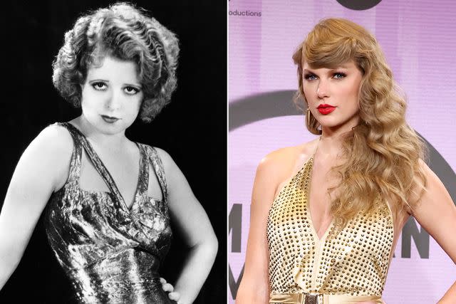 <p>Hulton-Deutsch Collection/CORBIS/Corbis via Getty; Amy Sussman/Getty</p> Clara Bow (left) and Taylor Swift