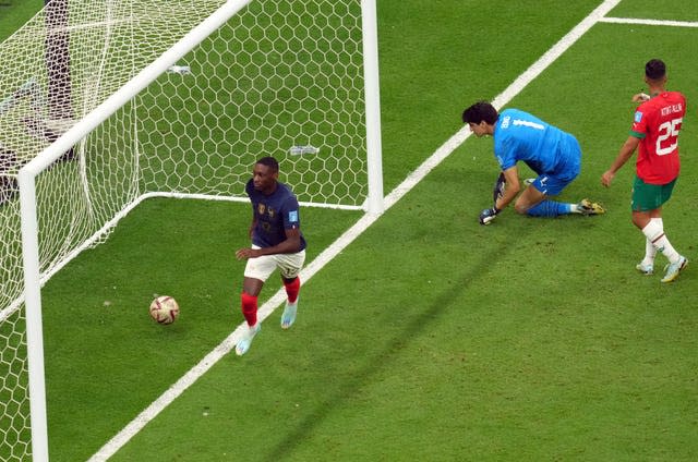 France’s Randal Kolo Muani celebrates scoring