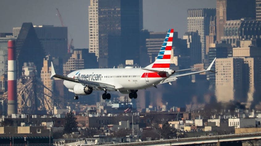 A 737 Max airplane.