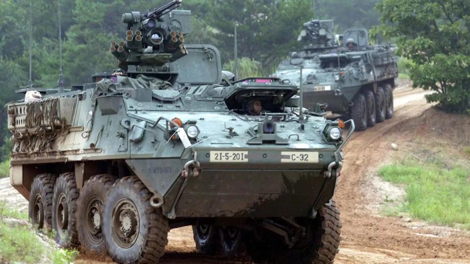 Strykers on the move. <em>U.S. Army</em>