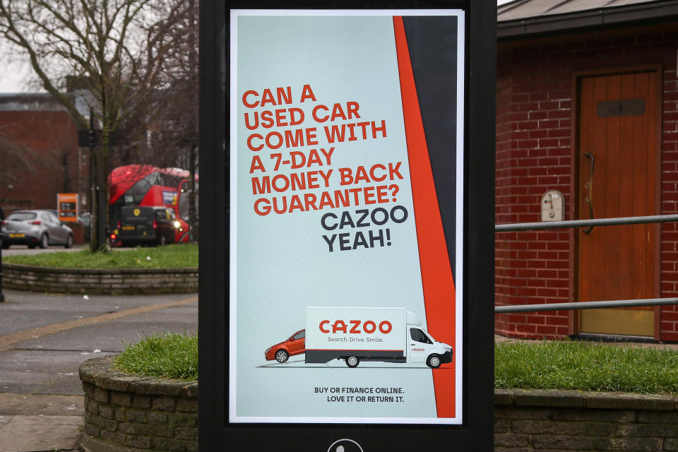 LONDON, UNITED KINGDOM - 2021/02/01: A Cazoo's digital advert seen displayed in London. (Photo by Dinendra Haria/SOPA Images/LightRocket via Getty Images)