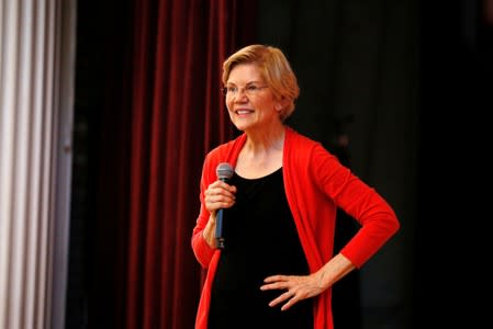 Democratic 2020 U.S. presidential candidate Sen. Elizabeth Warren speaks during a town hall at the Peterborough Town House in Peterborough New Hampshire