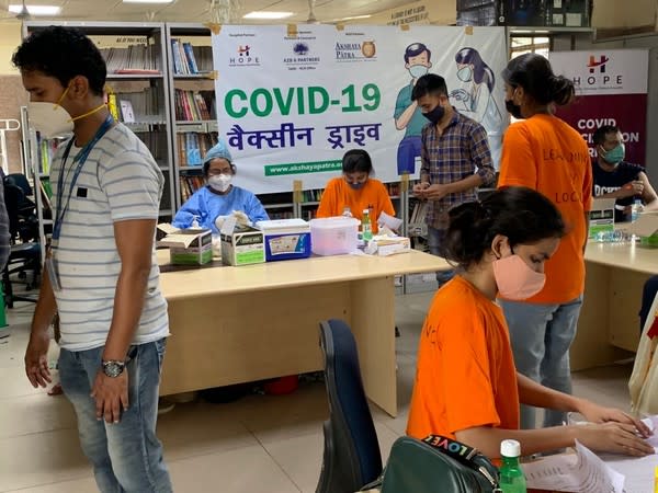 Covid-19 vaccination drive conducted by NGOs for underprivileged n Delhi. (Photo/ ANI)